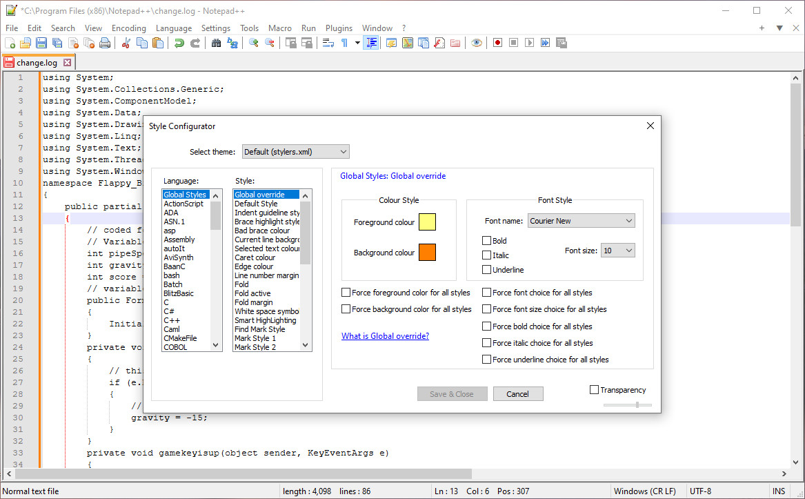 Giao diện Notepad++