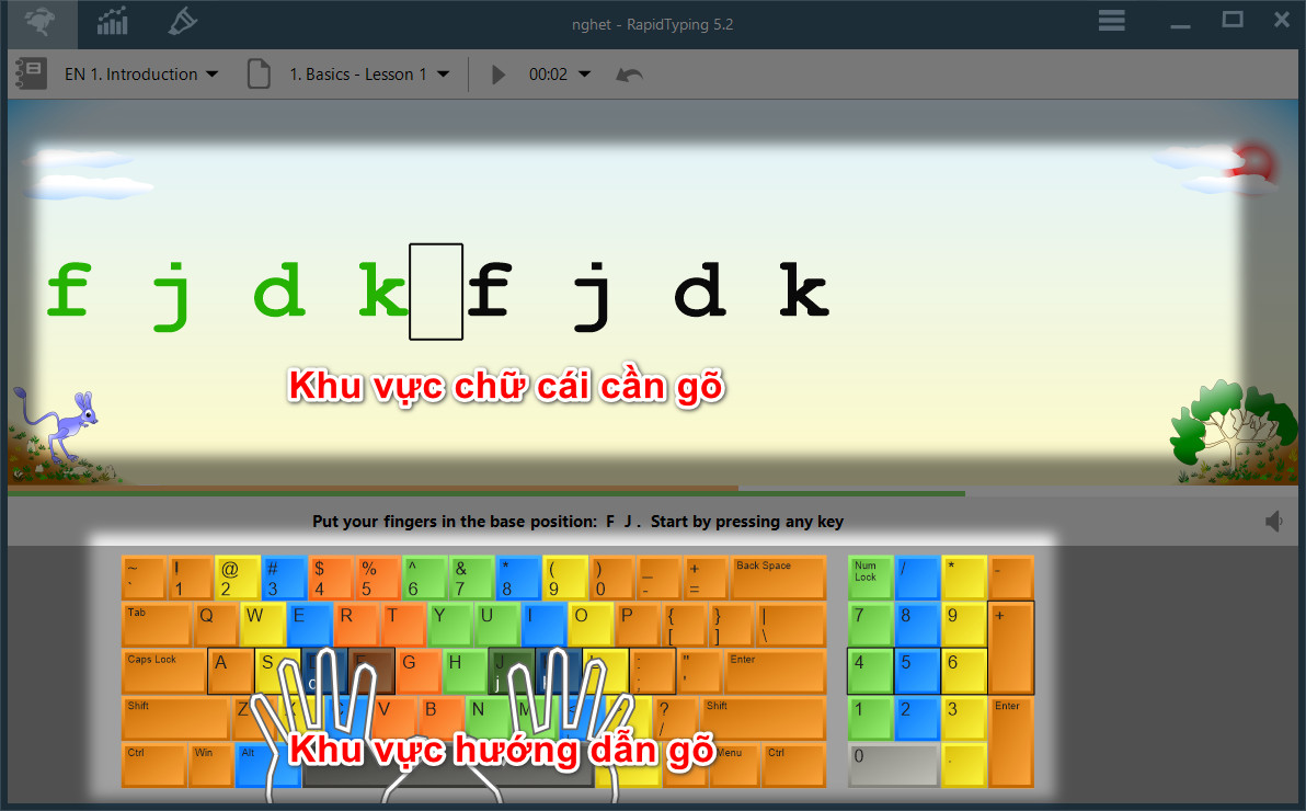 Giao diện Rapid Typing Tutor