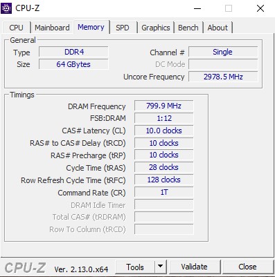 Thông tin ram CPU-Z