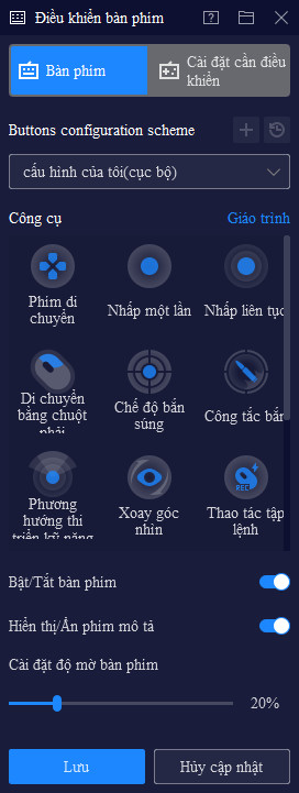 Phím chuột nox app player